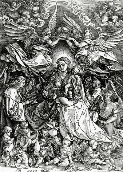 De kroning van de Maagd en het Kind, 1518 door Albrecht Dürer